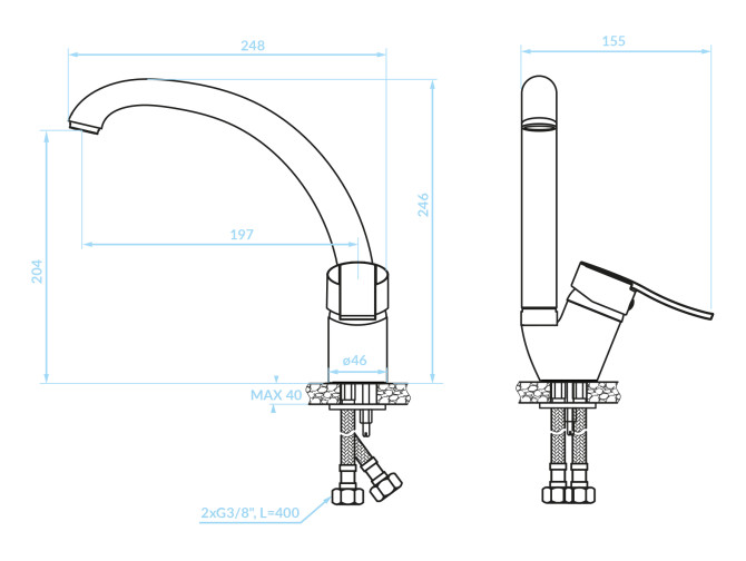 Küchenarmatur in Chrom MADERA... Küchenarmatur in Chrom MADERA...