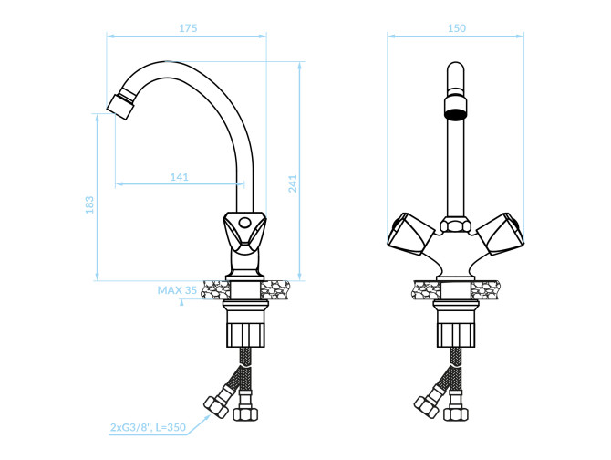 Küchenarmatur in Chrom NORM... Küchenarmatur in Chrom NORM...