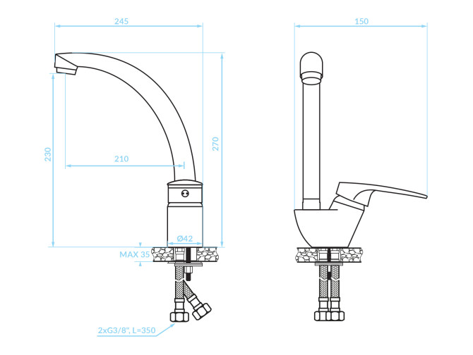 Küchenarmatur in Chrom ORIS...