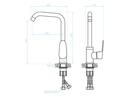 Küchenarmatur in Schwarz SAGRA  Wasserhahn Küchenmischer