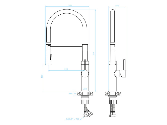 Küchenarmatur in Schwarz-Roségold...