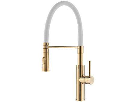 Küchenarmatur in Weiß-Gold SHIRE  Wasserhahn Küchenmischer