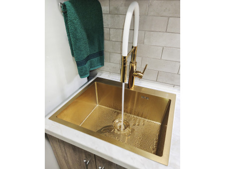 Küchenarmatur in Weiß-Gold SHIRE  Wasserhahn Küchenmischer