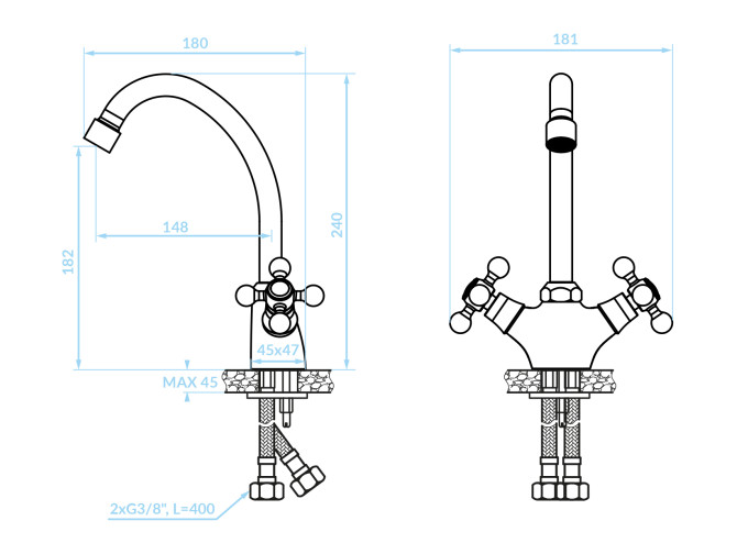 Küchenarmatur in Antik Messing STILO... Küchenarmatur in Antik Messing STILO...
