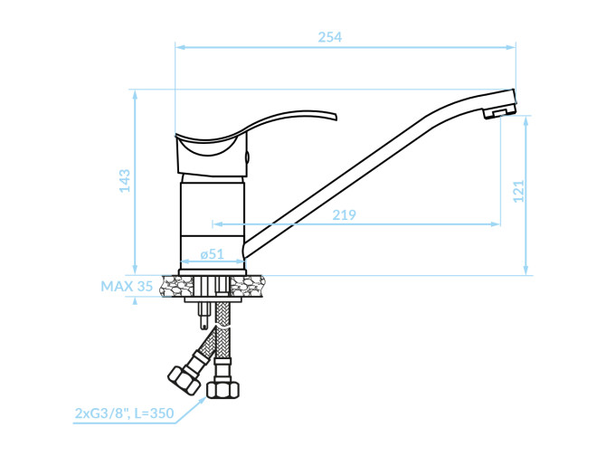 Küchenarmatur in Chrom ARGOX...