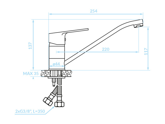 Küchenarmatur in Chrom BORGO...