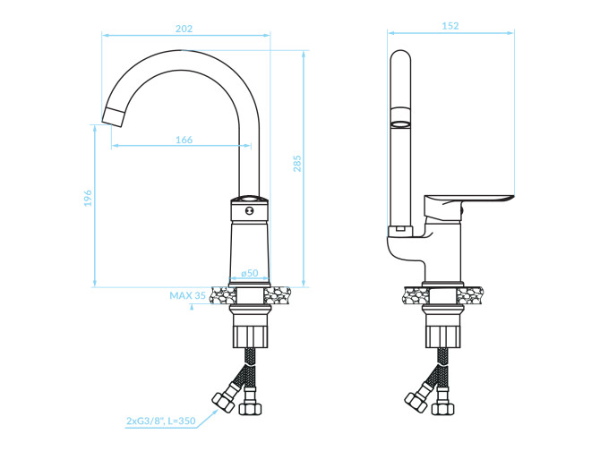 Küchenarmatur in Chrom CENTO...