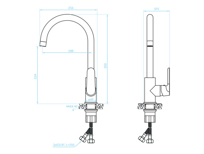 Küchenarmatur in Chrom DIMA...