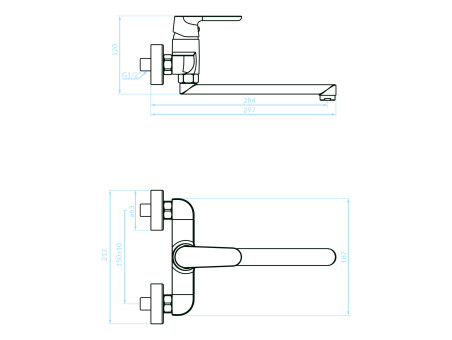 Küchenarmatur in Schwarz DIMA Wandmontage Wasserhahn Küchenmischer