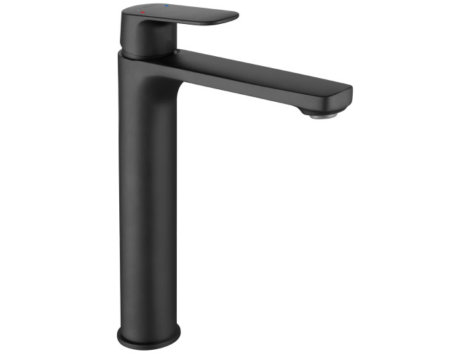 Waschtischarmatur in Schwarz GAVA Hoch Wasserhahn Mischbatterie + Click-Clack