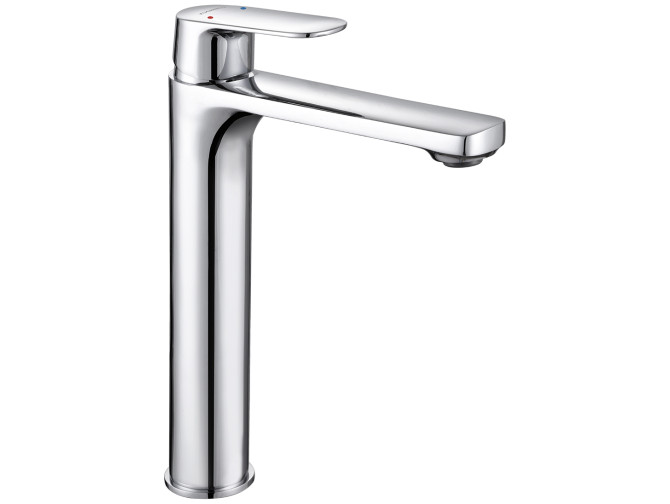 Waschtischarmatur in Chrom GAVA Hoch Wasserhahn Mischbatterie + Click-Clack