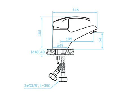 Waschtischarmatur in Weiß KAKADU Kleine Wasserhahn Mischbatterie
