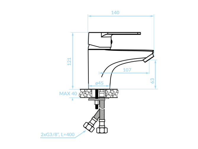 Waschtischarmatur in Chrom LUGA... Waschtischarmatur in Chrom LUGA...