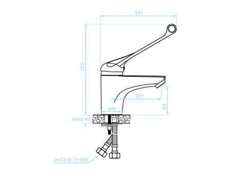 Waschtischarmatur in Chrom MADERA Kleine Wasserhahn Mischbatterie
