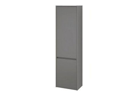 Badmöbel Set CREA 60 Waschbecken-Unterschrank mit Hochschrank 140x40x25, 2-Türen, Grau Matt