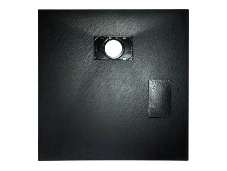 Duschwanne Viereck Vidar 80x80 Schwarz, Steinoptik | Ablaufgarnitur im SET !