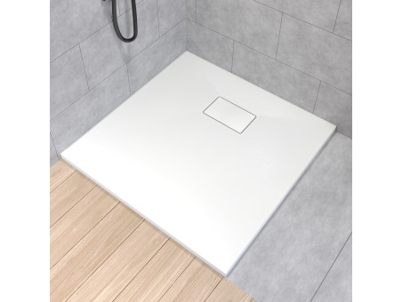 Duschwanne Viereck Vidar 90x90, Steinoptik | Ablaufgarnitur im SET !