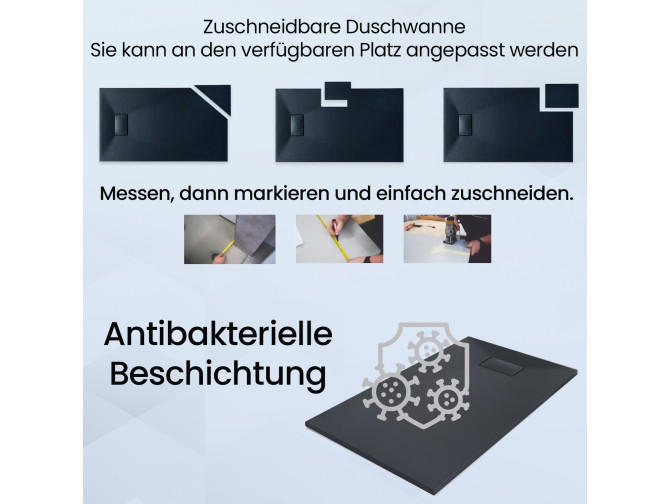 Duschwanne Rechteck Vidar 100x80...