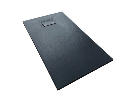 Duschwanne Rechteck Vidar 120x80 Schwarz, Steinoptik | Ablaufgarnitur im SET !