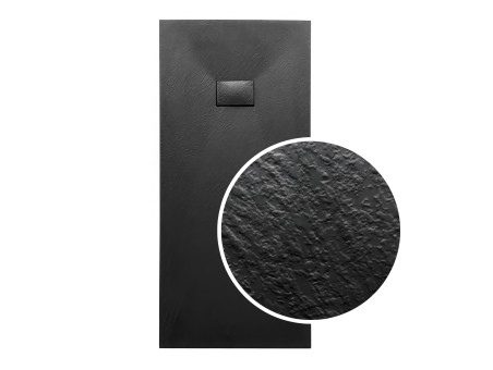 Duschwanne Rechteck Vidar 150x90 Schwarz, Steinoptik | Ablaufgarnitur im SET !