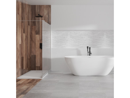 Duschwanne Rechteck Vidar 120x80, Steinoptik | Ablaufgarnitur im SET !