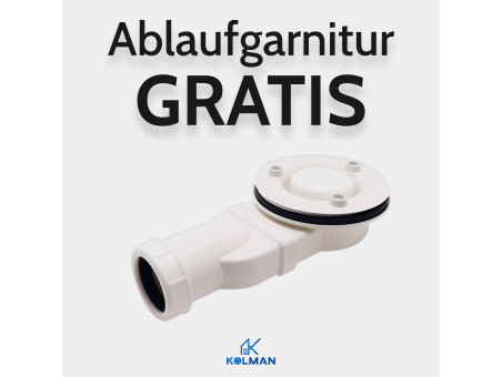 Duschwanne Rechteck Vidar 150x90, Steinoptik | Ablaufgarnitur im SET !