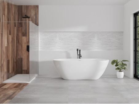 Duschkabine Walk in Duschwand KETIL 110x195 6 mm Transparent Glas | Glaswand