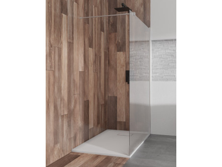 Duschkabine Walk in Duschwand KETIL 140x195 6 mm Transparent Glas | Glaswand