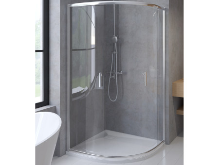 Duschkabine Halbrund HELA 80x80 190 cm Transparent Glas