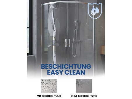 Duschkabine Halbrund HELA 80x80 190 cm Transparent Glas