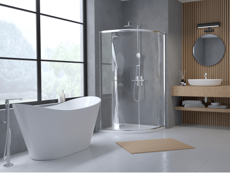 Duschkabine Halbrund HELA 90x90 190 cm Transparent Glas