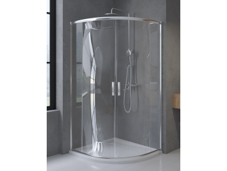Duschkabine Halbrund HELA 90x90 190 cm Transparent Glas