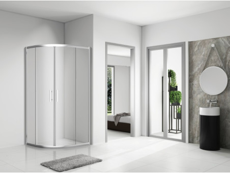 Duschkabine Halbrund HELA 90x90 190 cm Transparent Glas