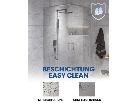 Duschkabine Viereck HELA 80x80 190 cm Transparent Glas