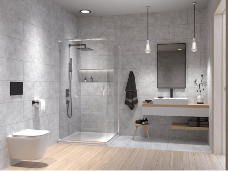 Duschkabine Viereck HELA 90x90 190 cm Transparent Glas