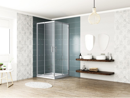 Duschkabine Viereck HELA 90x90 190 cm Transparent Glas