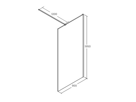 SET: Duschwanne VIDAR & Walk-In Dusche KETIL 90x90 195 cm Nano Glas 6 mm, SMC Stein-Effekt Schwarz inkl. Siphon