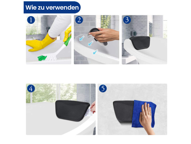 Kopfstütze KODI für Badewanne in Schwarz