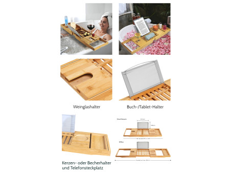 Freistehende Badewanne IVAR 180x80 + 2x Wannenkissen + Bambus Ablage | Ablauf Viega Klick-Klack im SET!