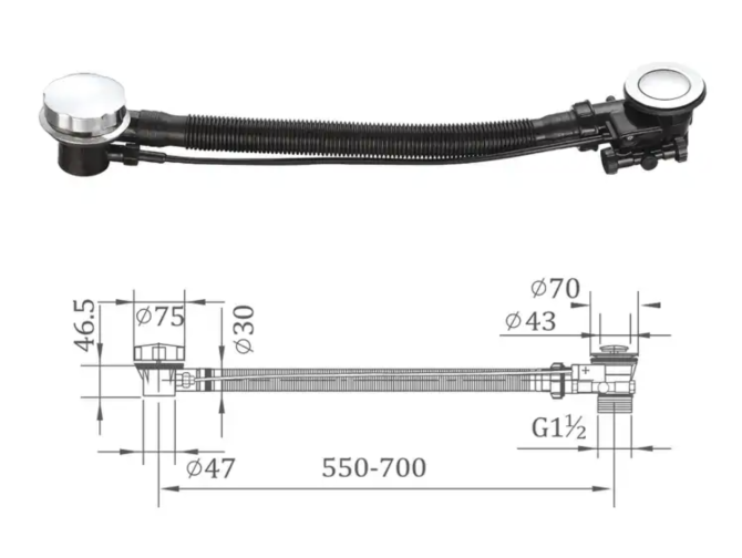 Automatisch Ablaufgarniture für...