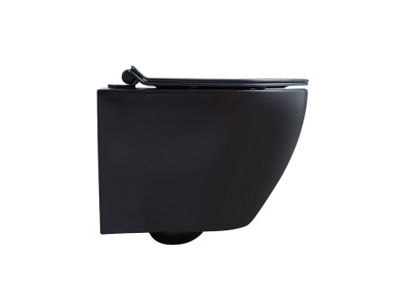 WC-Toilette: Schüssel ROLO Schwarz mit Klosettsitz Slim Soft-Close