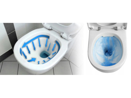 WC-Toilette: Schüssel ROLO Schwarz mit Klosettsitz Slim Soft-Close