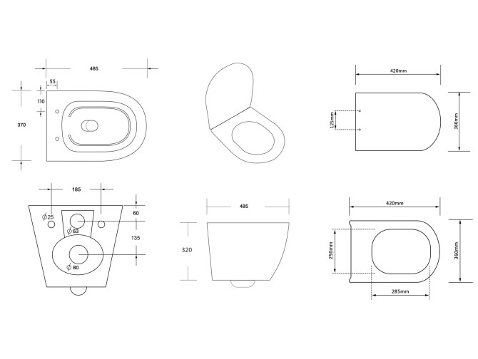 WC-Toilette: Schüssel ROLO Schwarz...