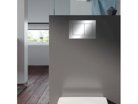 WC SET: Vorwandelement TECEbase + Toilette Rolo Weiß + Schallschutzmatte + Betätigungsplatte in Chrom