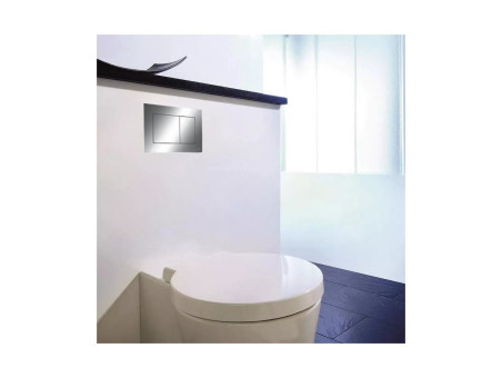 WC SET: Vorwandelement TECEbase + Toilette Rolo Weiß + Schallschutzmatte + Betätigungsplatte in Chrom