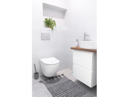 WC SET: Vorwandelement TECEbase + Toilette Rolo Weiß + Schallschutzmatte + Betätigungsplatte in Chrom