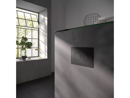 WC SET: Vorwandelement TECEbase + Toilette Rolo Weiß + Schallschutzmatte + Betätigungsplatte in Schwarz