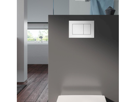 WC SET: Vorwandelement TECEbase + Toilette Rolo Schwarz + Schallschutzmatte + Betätigungsplatte in Weiß