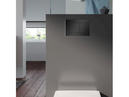 WC SET: Vorwandelement TECEbase + Toilette Rolo Schwarz + Schallschutzmatte + Betätigungsplatte in Schwarz