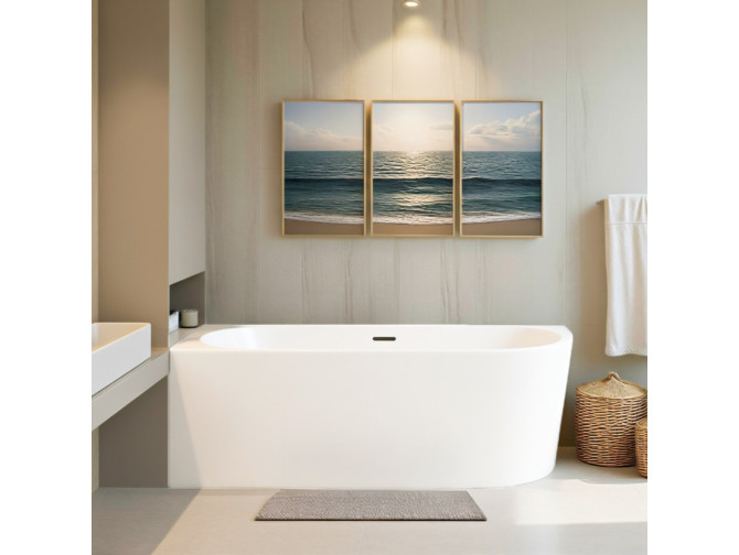 Freistehende Badewanne ALVA 170x80 Links | Ablauf Viega Klick-Klack im SET!